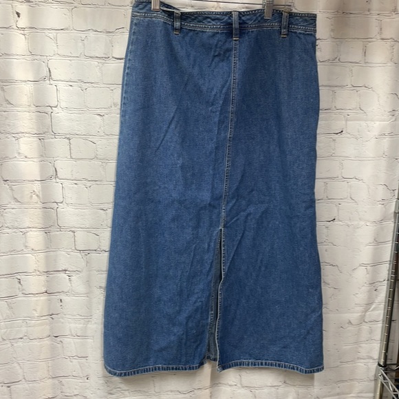 Casual Corner Annex 90’s Denim Cotton Maxi Skirt back split size 12 - Picture 5 of 8